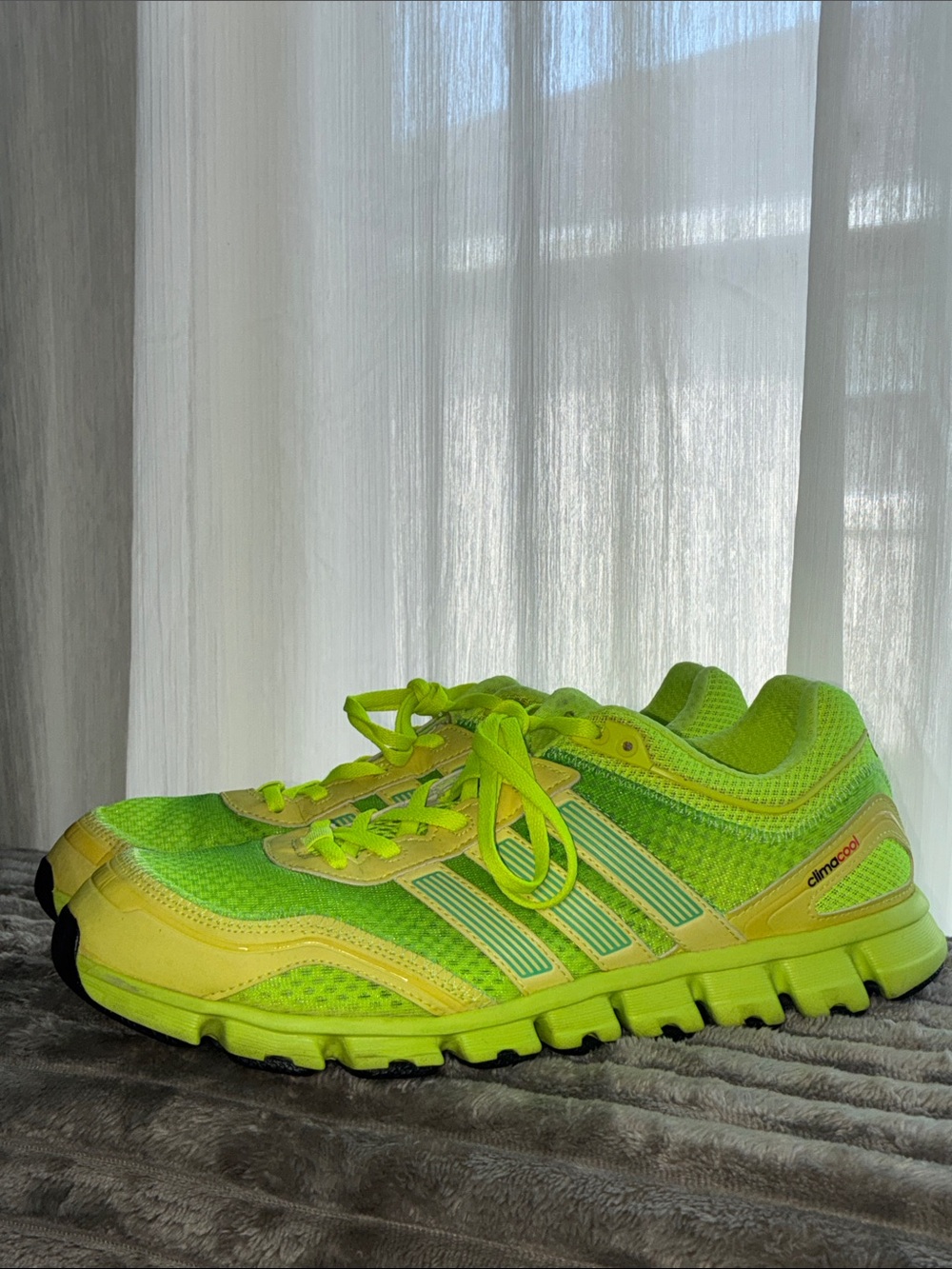 adidas Climacool Neon Lime Mesh Running Sneakers